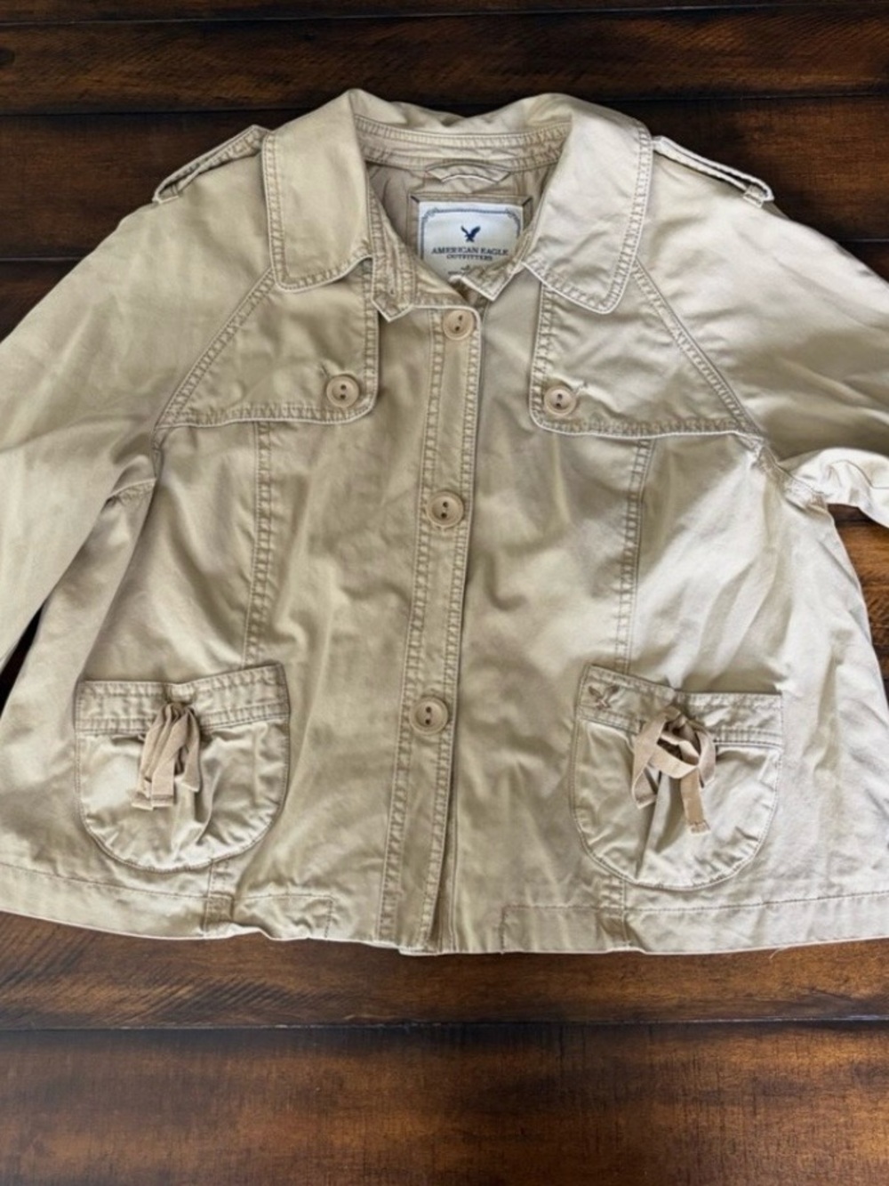 American Eagle Womens Size LG Tan/Beige Button Up Jacket